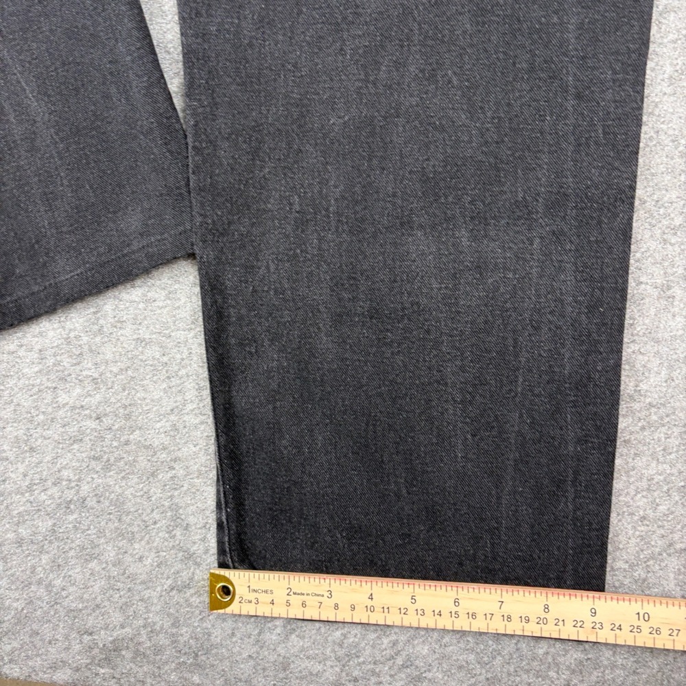Lee Relaxed Straight Leg Jeans Women 16 Medium Black Denim High Rise Y2K Outdoor - Picture 13 of 14